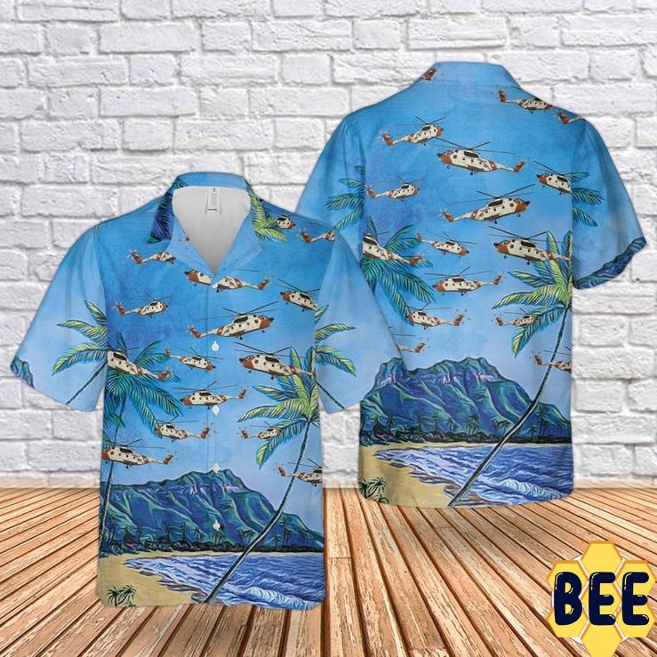 Us Coast Guard H-3 Helicopter Trending Hawaiian Shirt