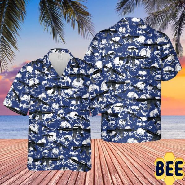 Us Coast Guard M4a1 Close Quarter Battle Receiver (Cqbr) Skull Trending Hawaiian Shirt