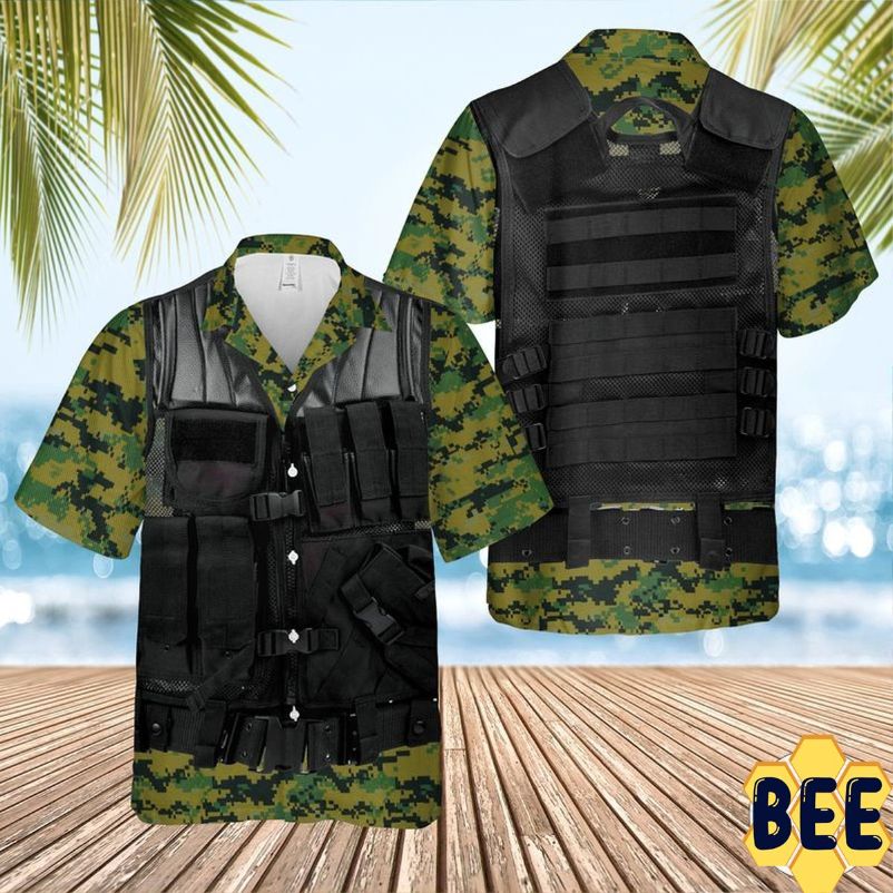 Us Marine Corps Tactical Vest Trending Hawaiian Shirt