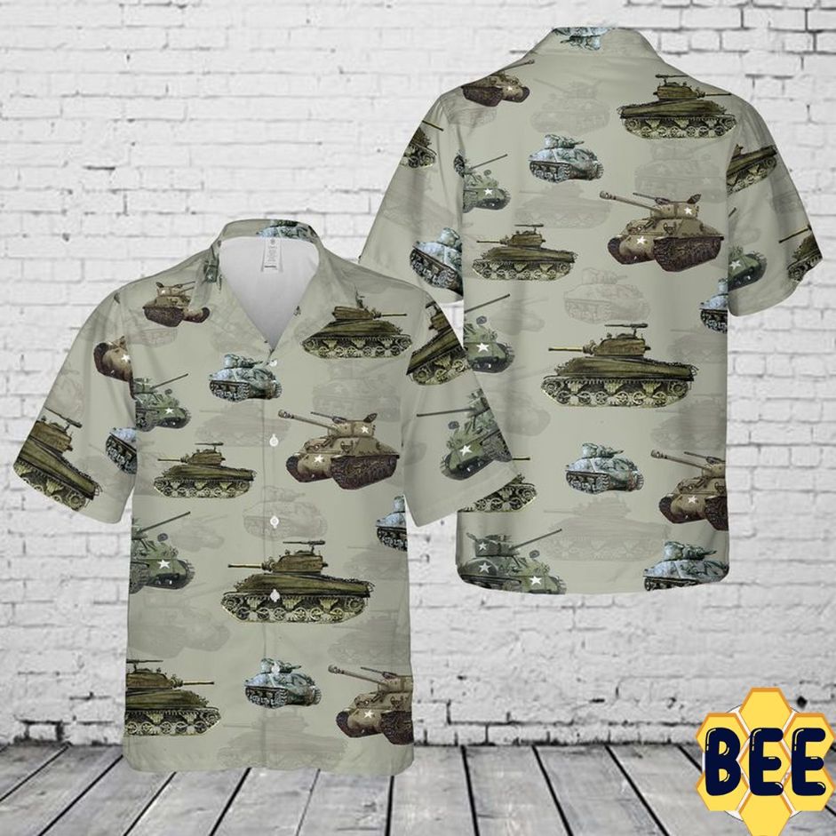 Us Military M4 Sherman Tank Trending Hawaiian Shirt