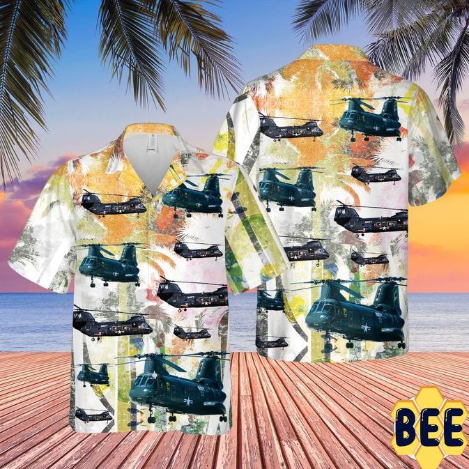 Us Navy Boeing Vertol Ch-46 Sea Knight Trending Hawaiian Shirt