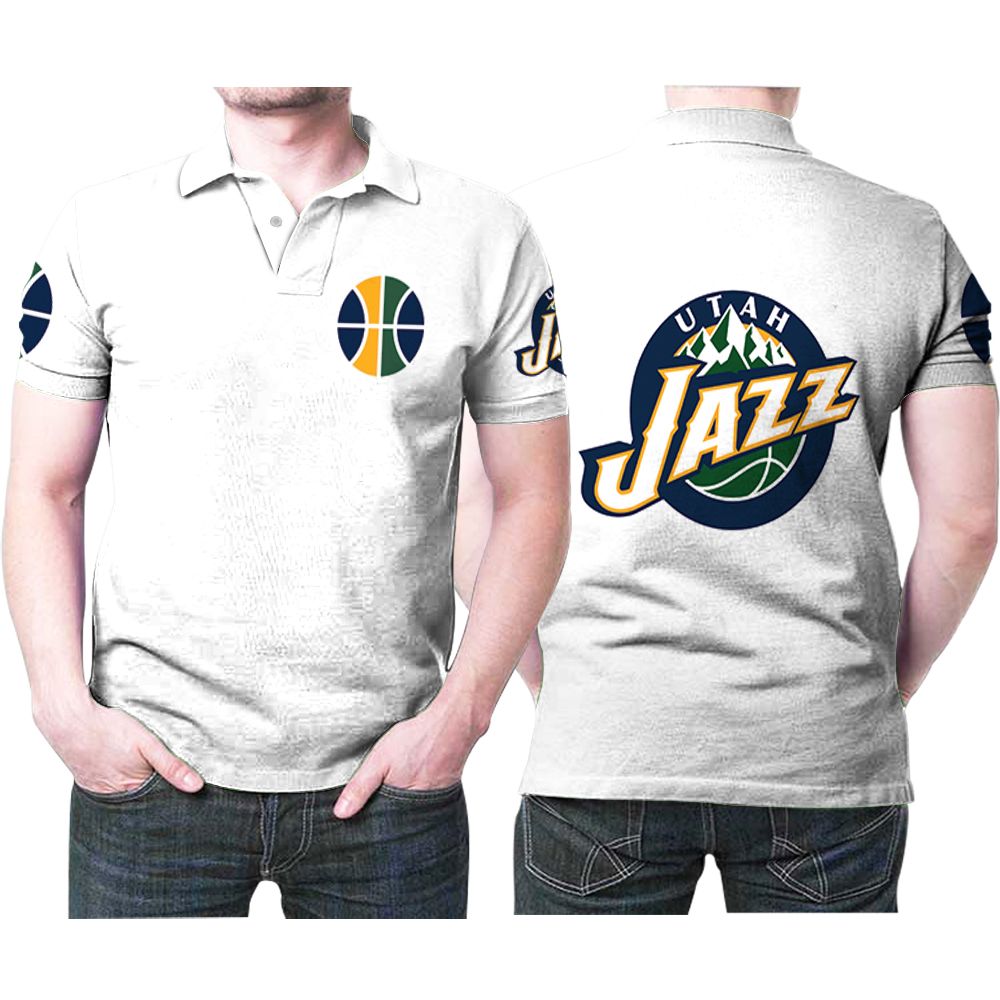 Utah Jazz Basketball Classic Mascot Logo 3D All Over Print Polo Shirt