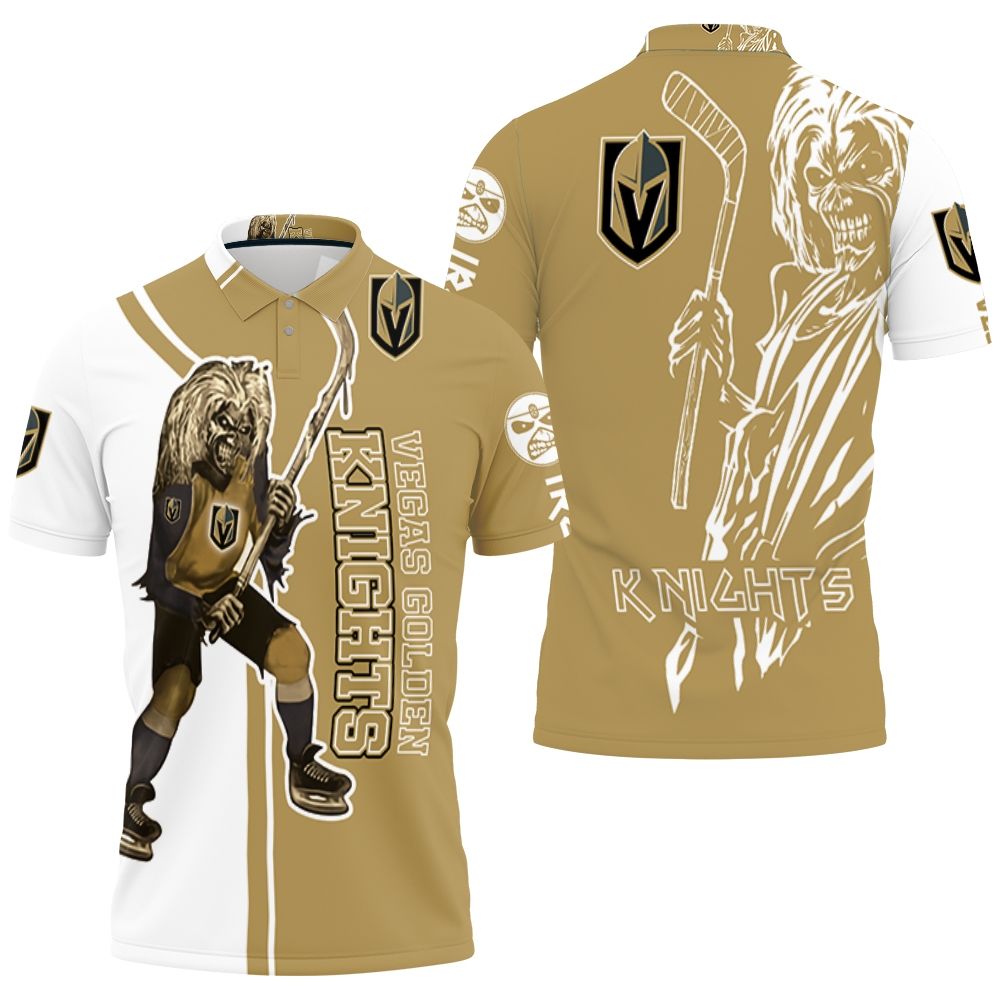 Vegas Golden Knights And Zombie 3D All Over Print Polo Shirt