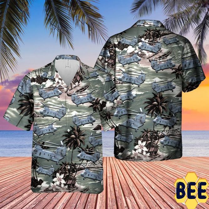 Vietnam Era Ch-46 Sea Knight Helicopter Trending Hawaiian Shirt