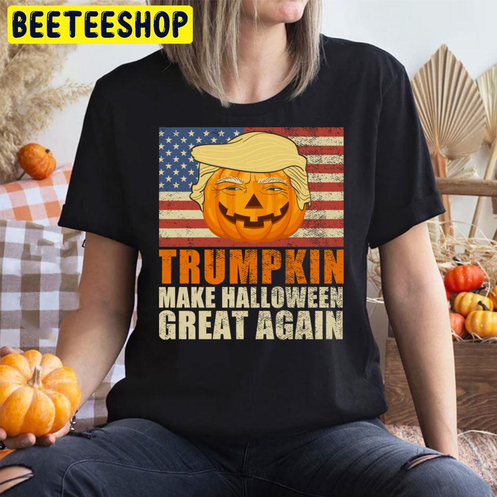 Vintage Flag Trumpkin Make Halloween Great Again Trending Unisex T-Shirt