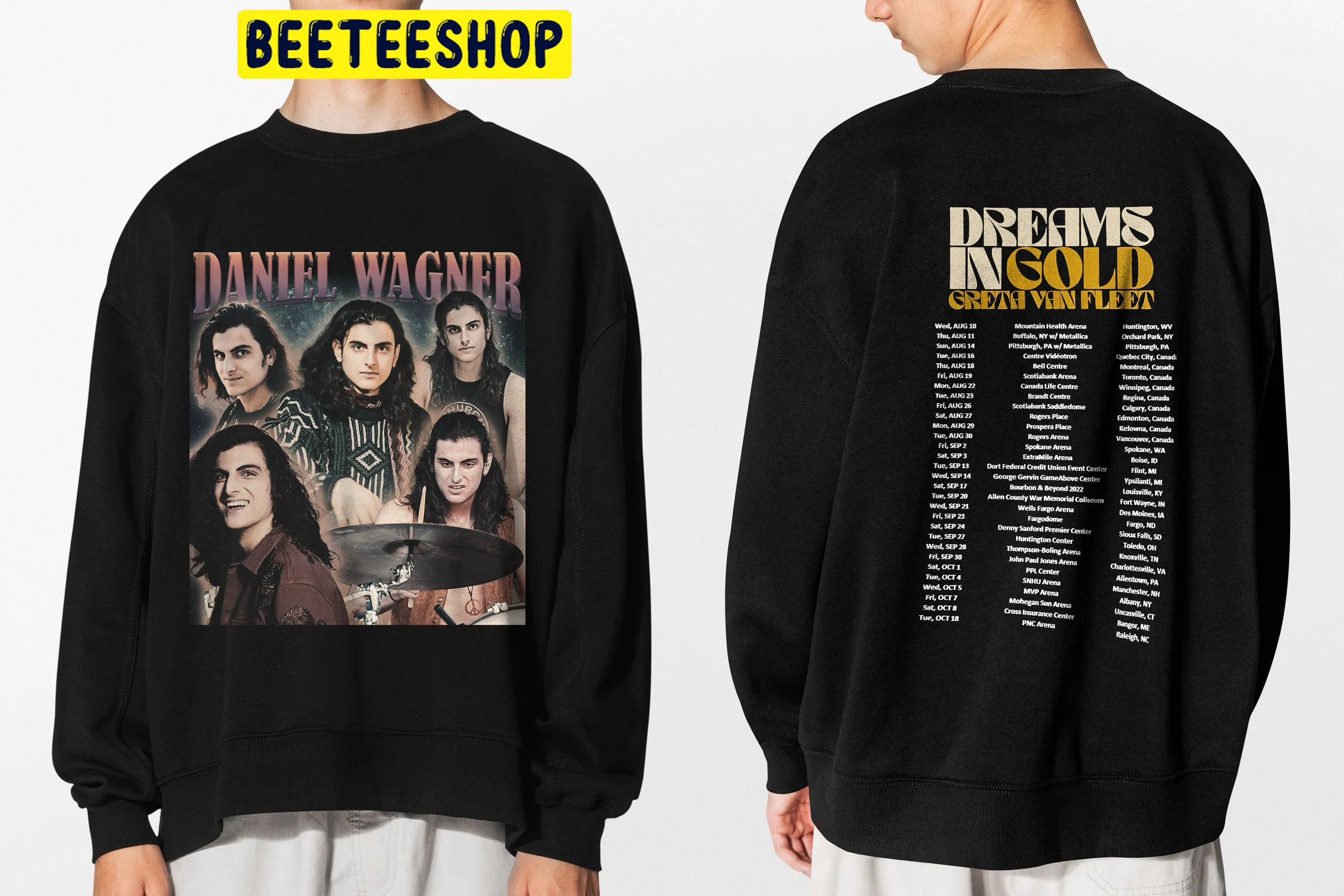 Vintage Inspired Daniel Wagner Dream In Gold Gretavan Fleet 2022 Tour Double Side Unisex Sweatshirt