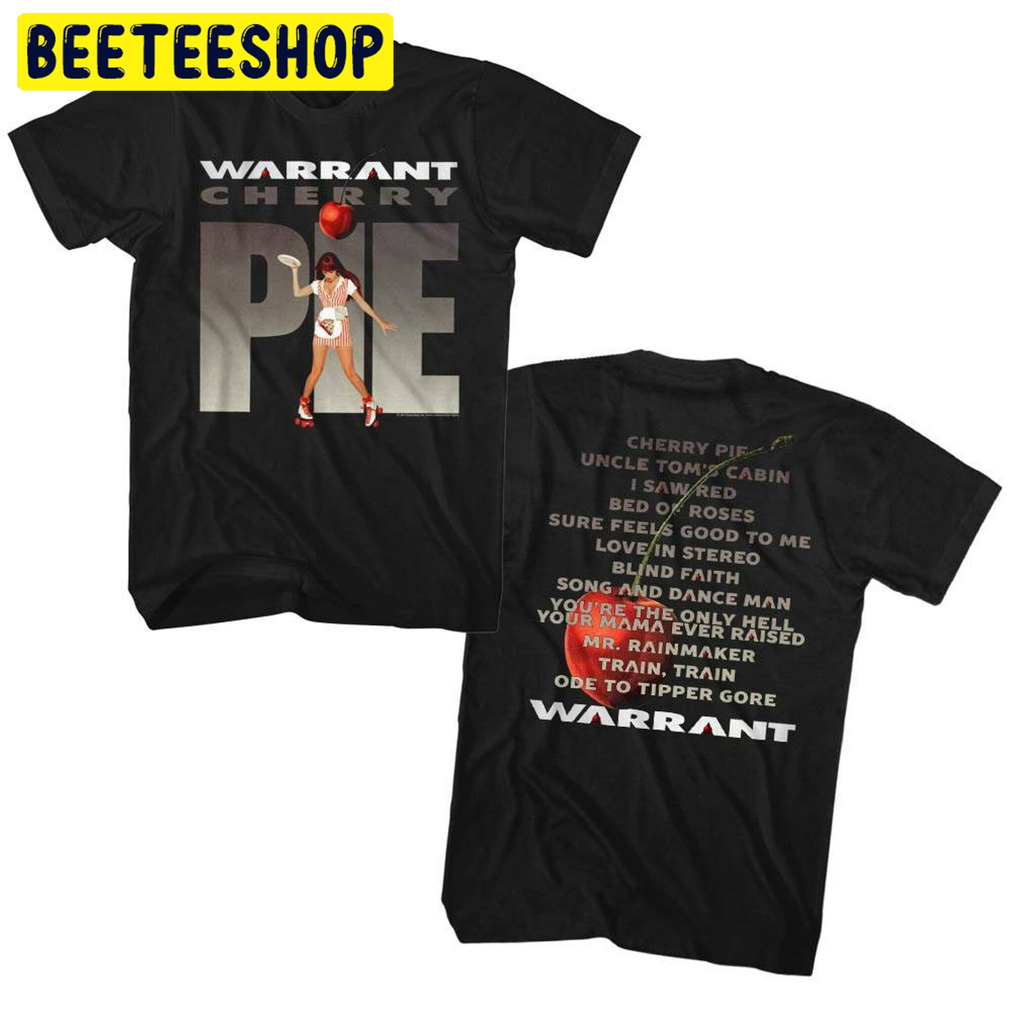 Warrant Cherry Pie Album Black Adult Double Side Unisex Shirt