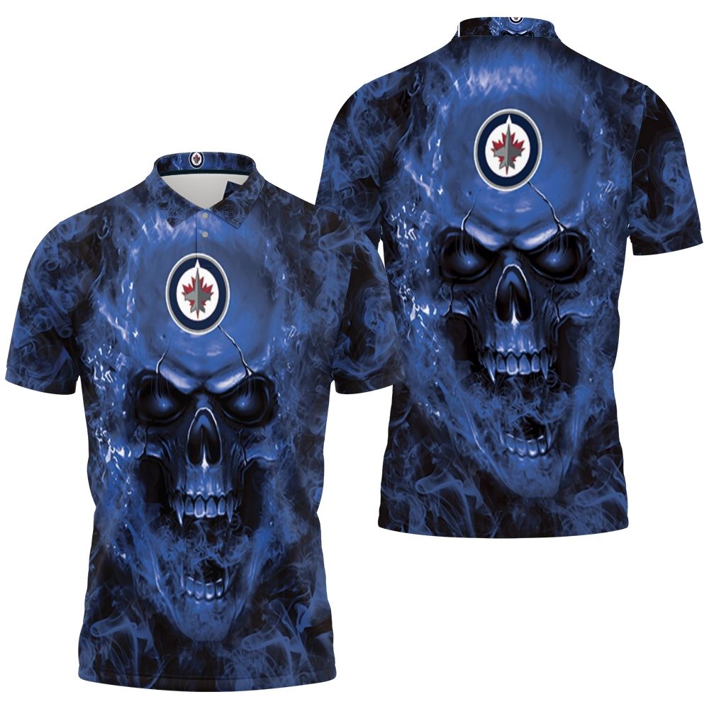 Winnipeg Jets Nhl Fans Skull 3D All Over Print Polo Shirt