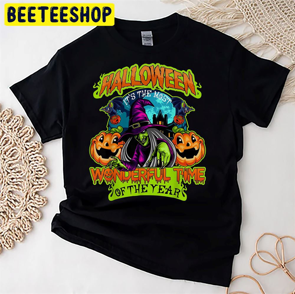 Withc And Pumpkin It’s The Most Wonderful Time Of The Year Halloween Unisex T-Shirt