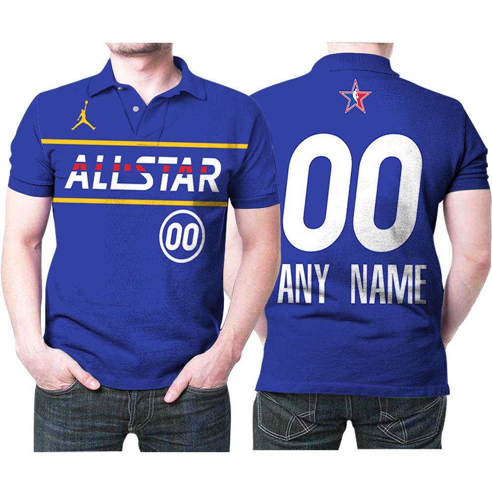 Wizards Nba Basketball 2021 All Star Eastern Conference Blue Jersey Style 3D All Over Print Polo Shirt