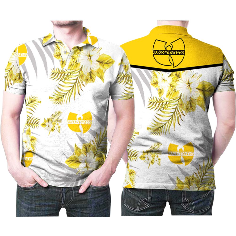 Wu Tang Clan Hip Hop Logo Hawaiian Flowers Pattern 3D All Over Print Polo Shirt
