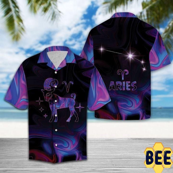 Zodiac Aries Horoscope Trending Hawaiian Shirt