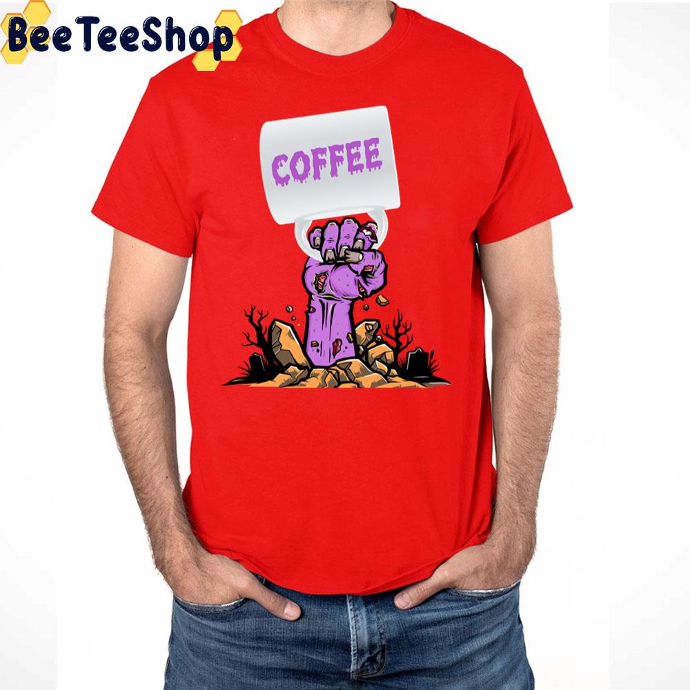 Zombies Crave Coffee Purple Trending Unisex T-Shirt