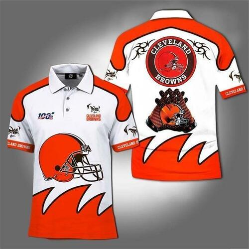 100th Nfl Cleveland Browns For Football Fan 3D All Over Print Polo Shirt
