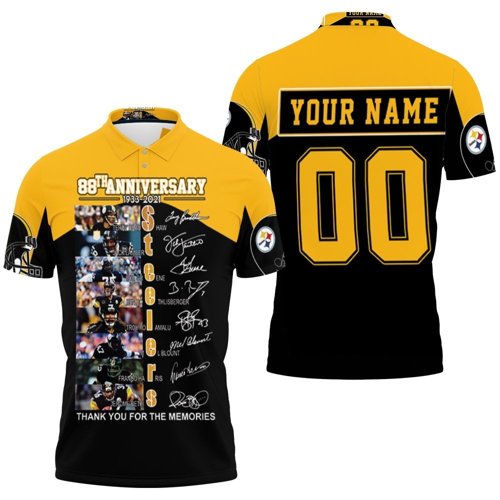 88th Anniversary Pittsburgh Steelers Great Player Thank You For The Memories American Flag Personalized 3D All Over Print Polo Shirt