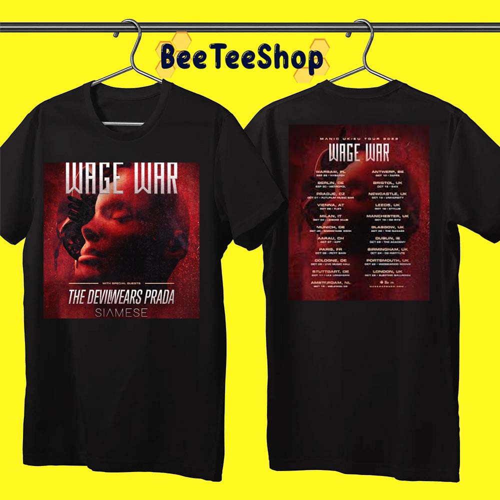 Wage War The Devil Wears Prada Siamese Tour 2022 Double Side Unisex T-Shirt  - Beeteeshop