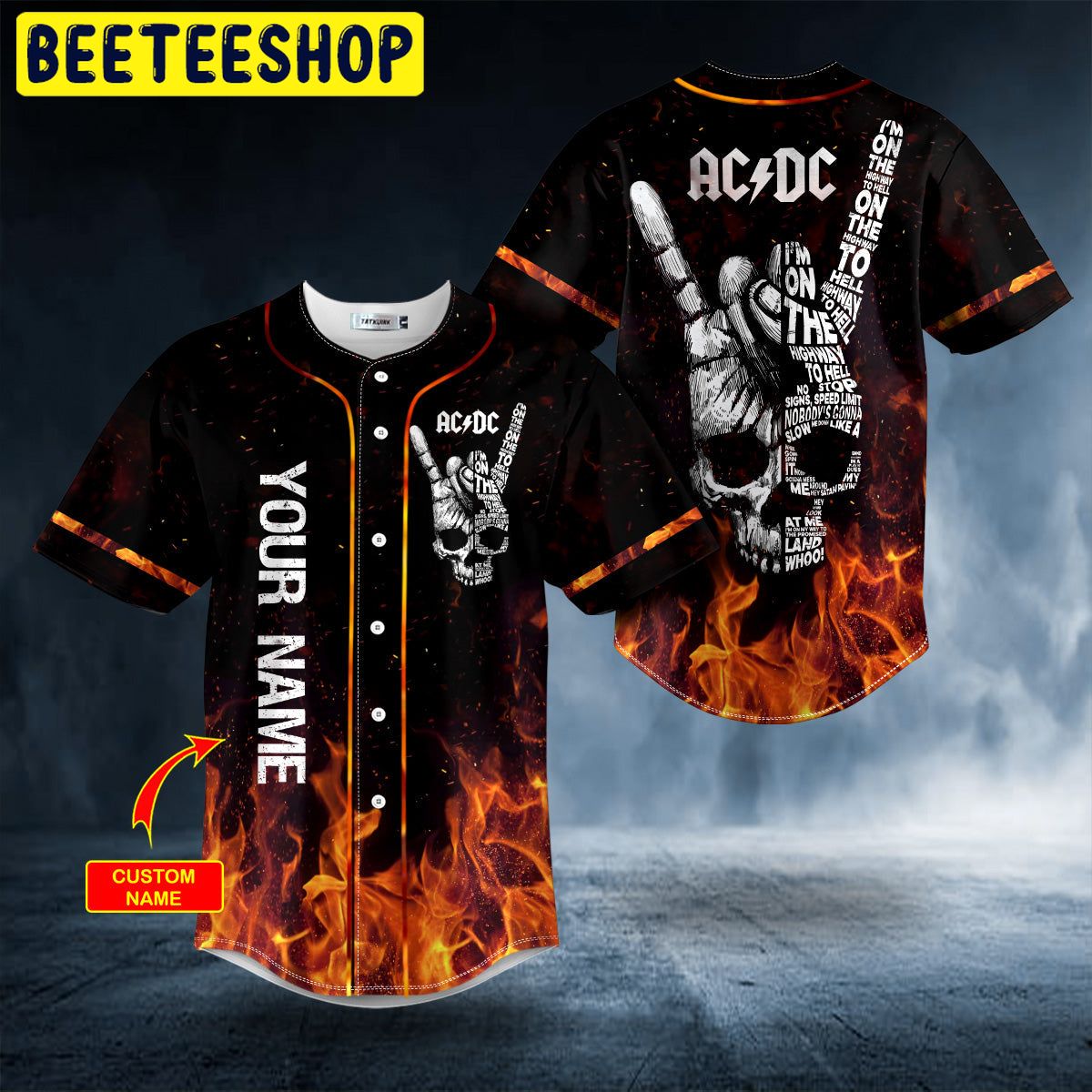 AC DC Rock Skull Custom Trending Baseball Jersey