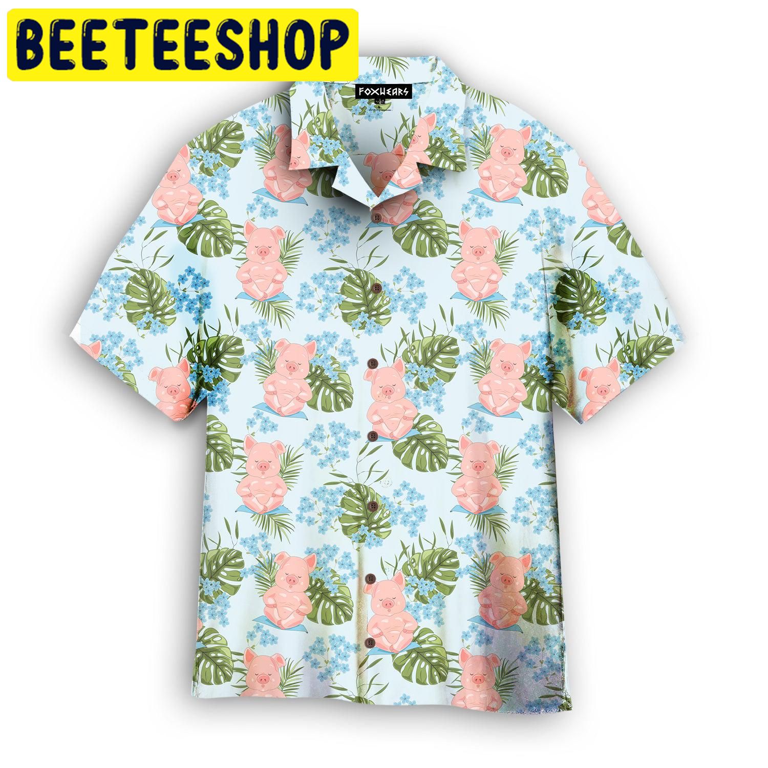 Aesthetic Tropical Pig Hawaiian Shirt