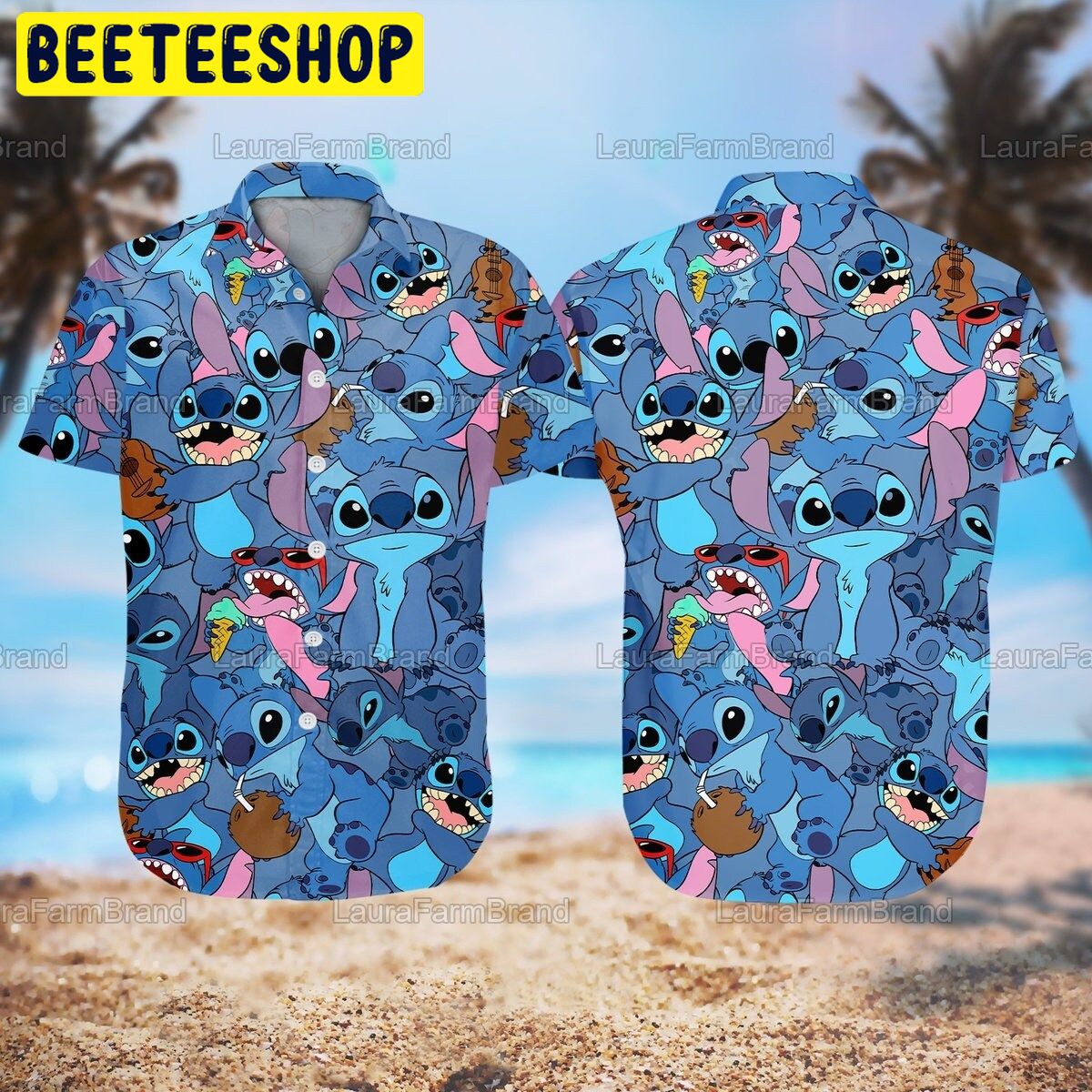 Ahola Tropical Stitch Trending Hawaiian Shirt