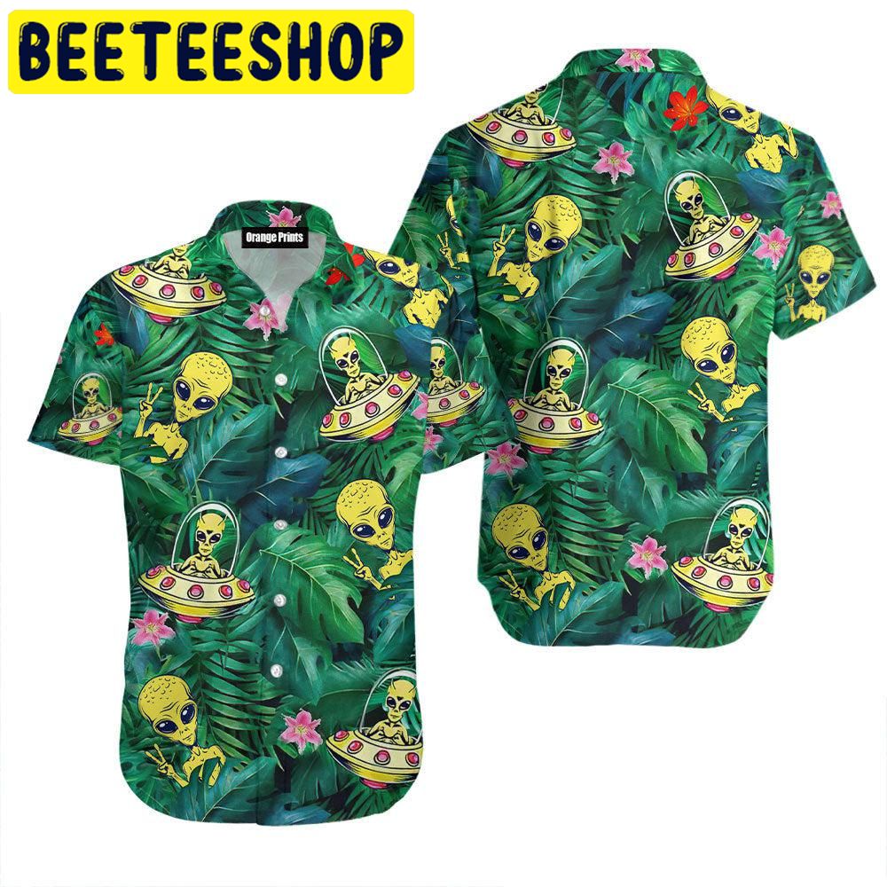 Alien Ufo Hippie Hawaiian Shirt