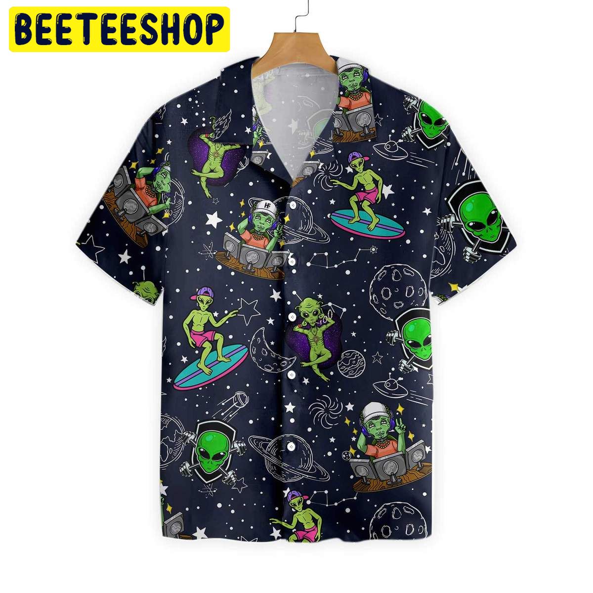 Aliens Night Sky Trending Hawaiian Shirt