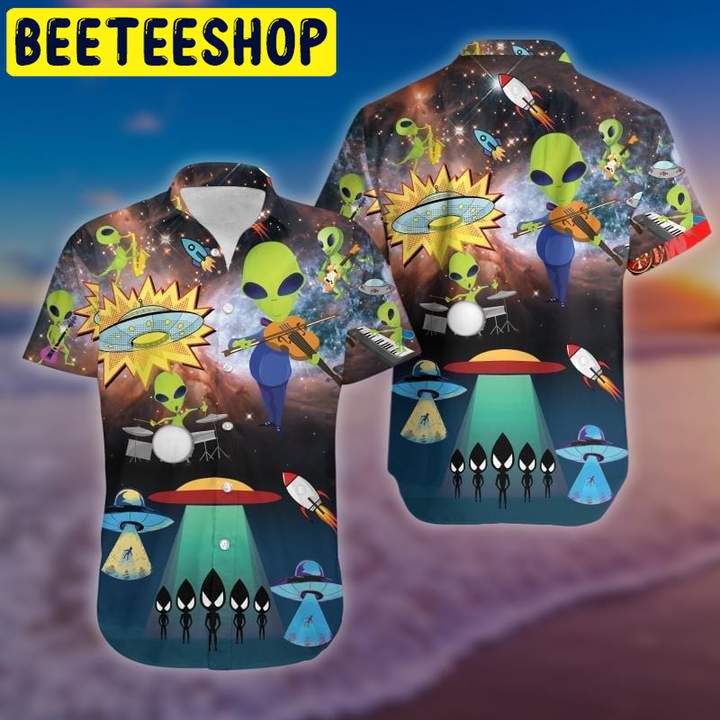 Aliens With Music Hawaiian Shirt