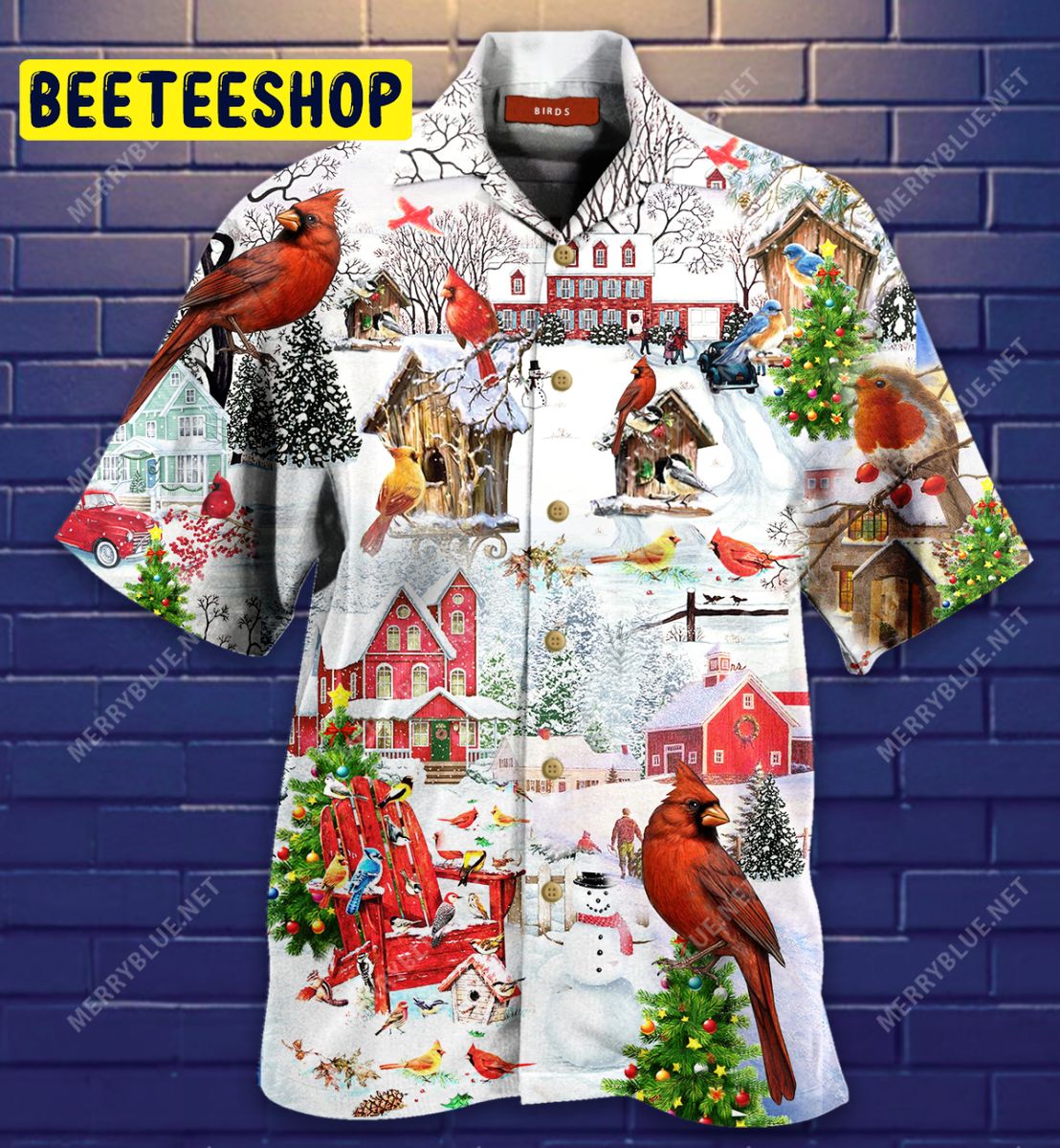 Amazing Christmas Birds Unisex Trending Hawaiian Shirt