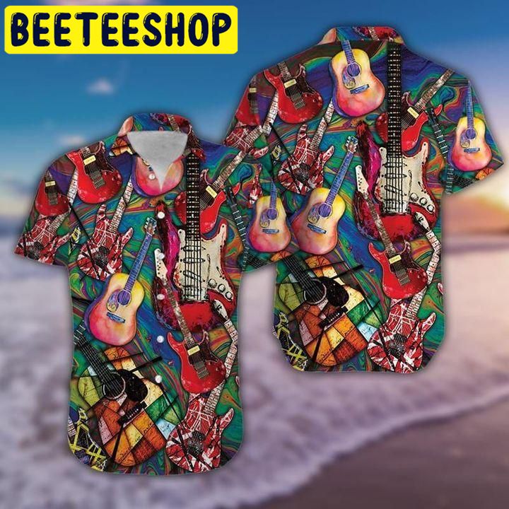 Amazing Colorful Art Love Guitar Hawaiian Shirt