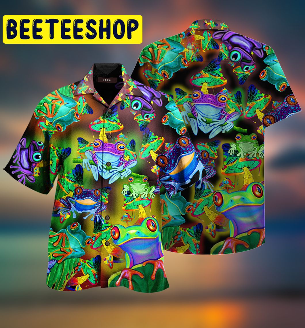 Amazing Frogs And Mushrooms Hawaiian Shirt