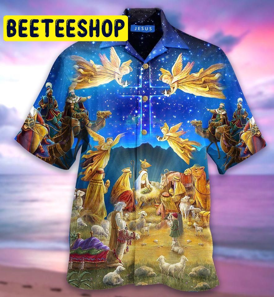 Amazing Jesus Was Born Unisex Hawaiian Shirt