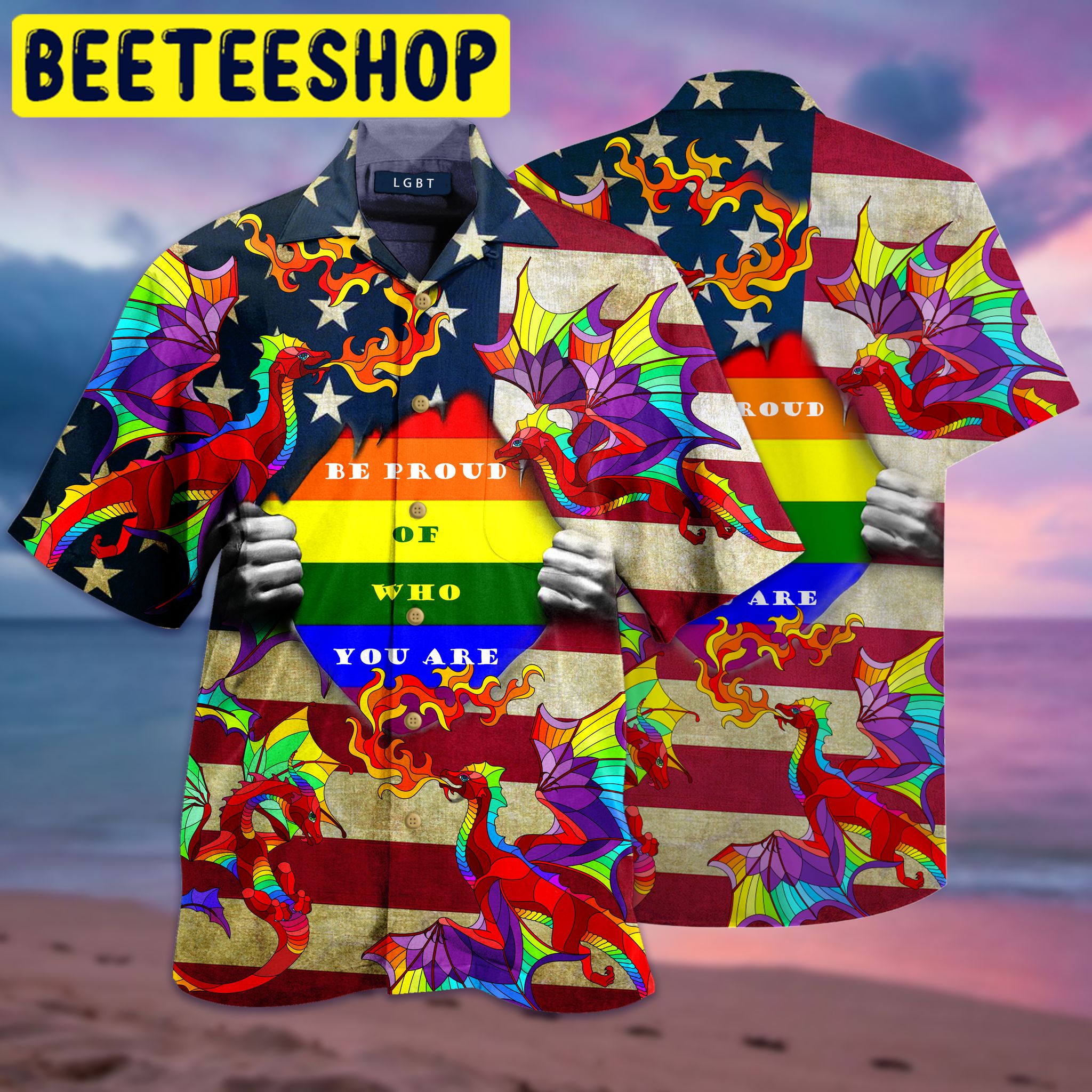 Amazing Rainbow Dragon Hawaiian Shirt