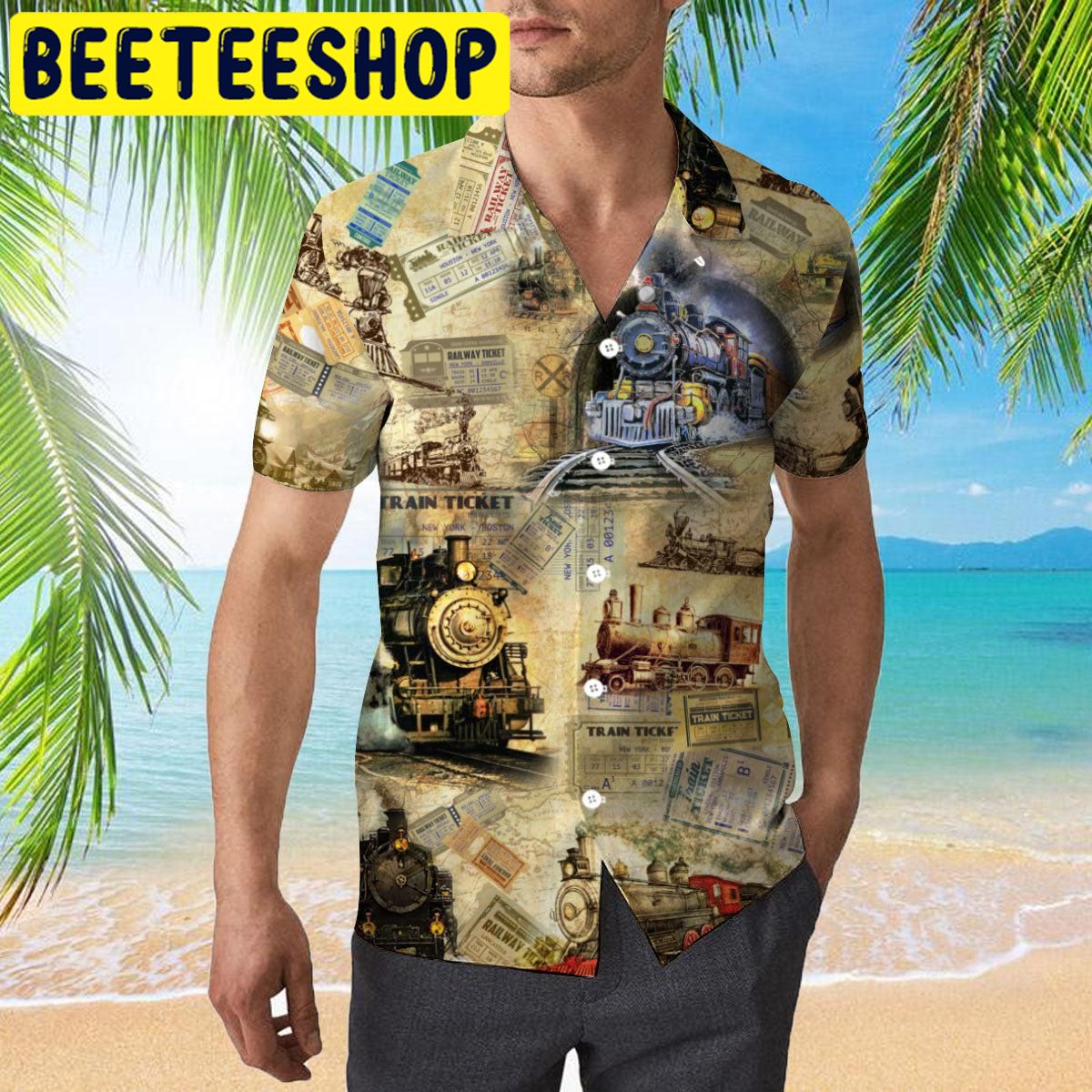 Amazing Train Locomotive Hawaiian Shirt