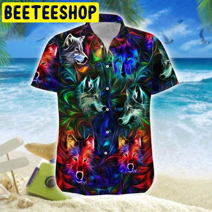 Amazing Wolf Neon Hawaiian Shirt