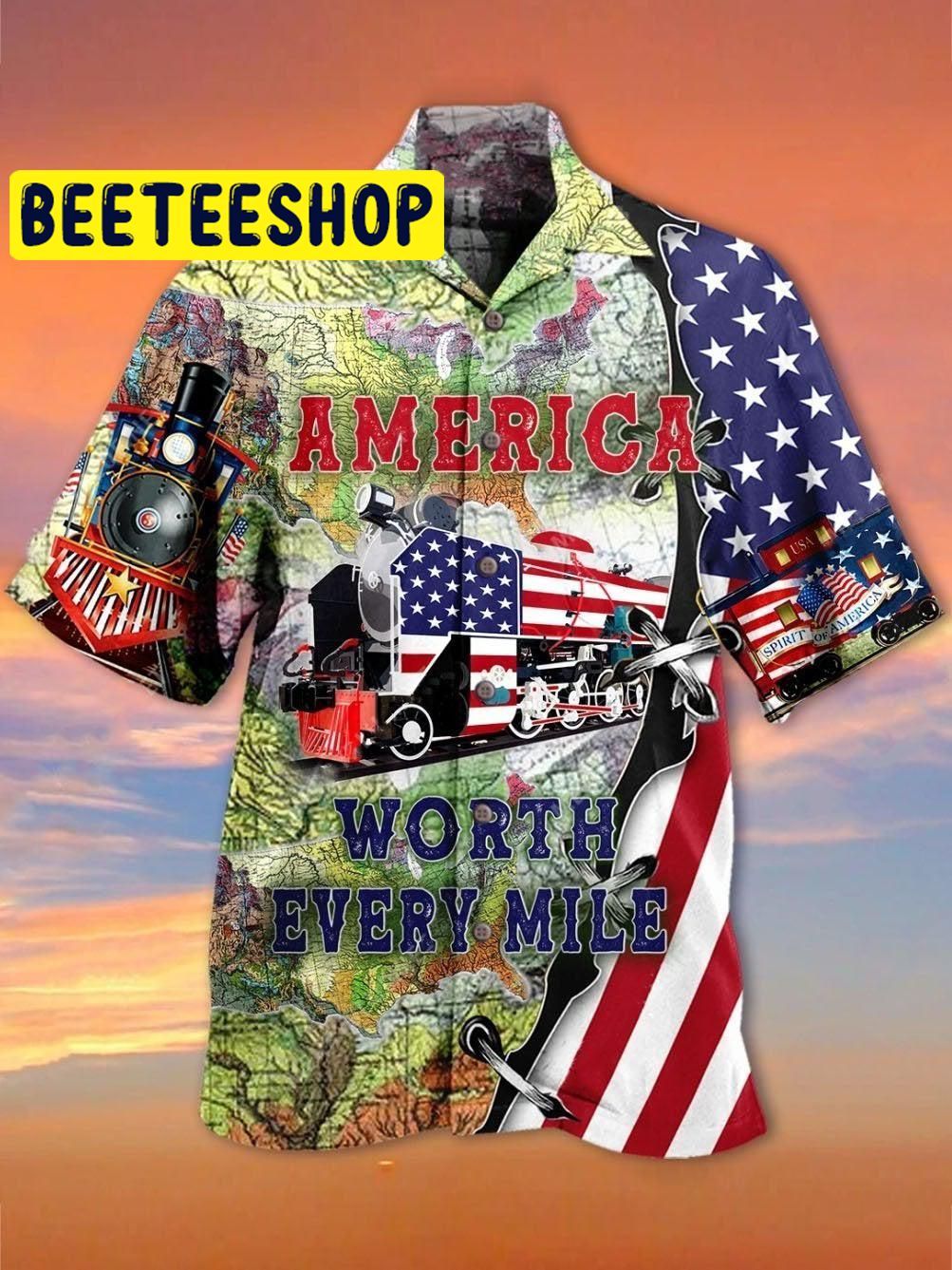 America Worth Every Mile Hawaiian Shirt