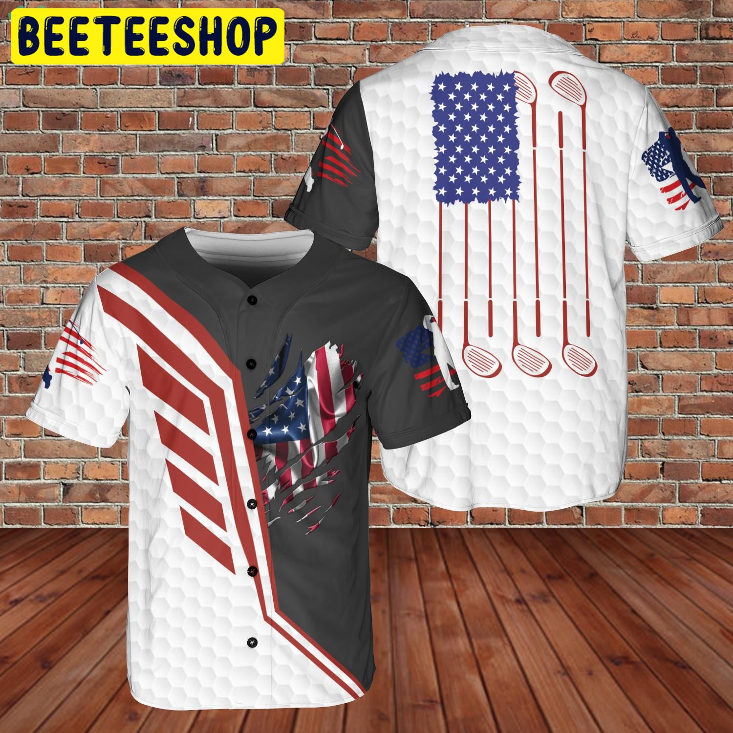 American Eagle Patriot Golf United States US Flag Trending Jersey Baseball