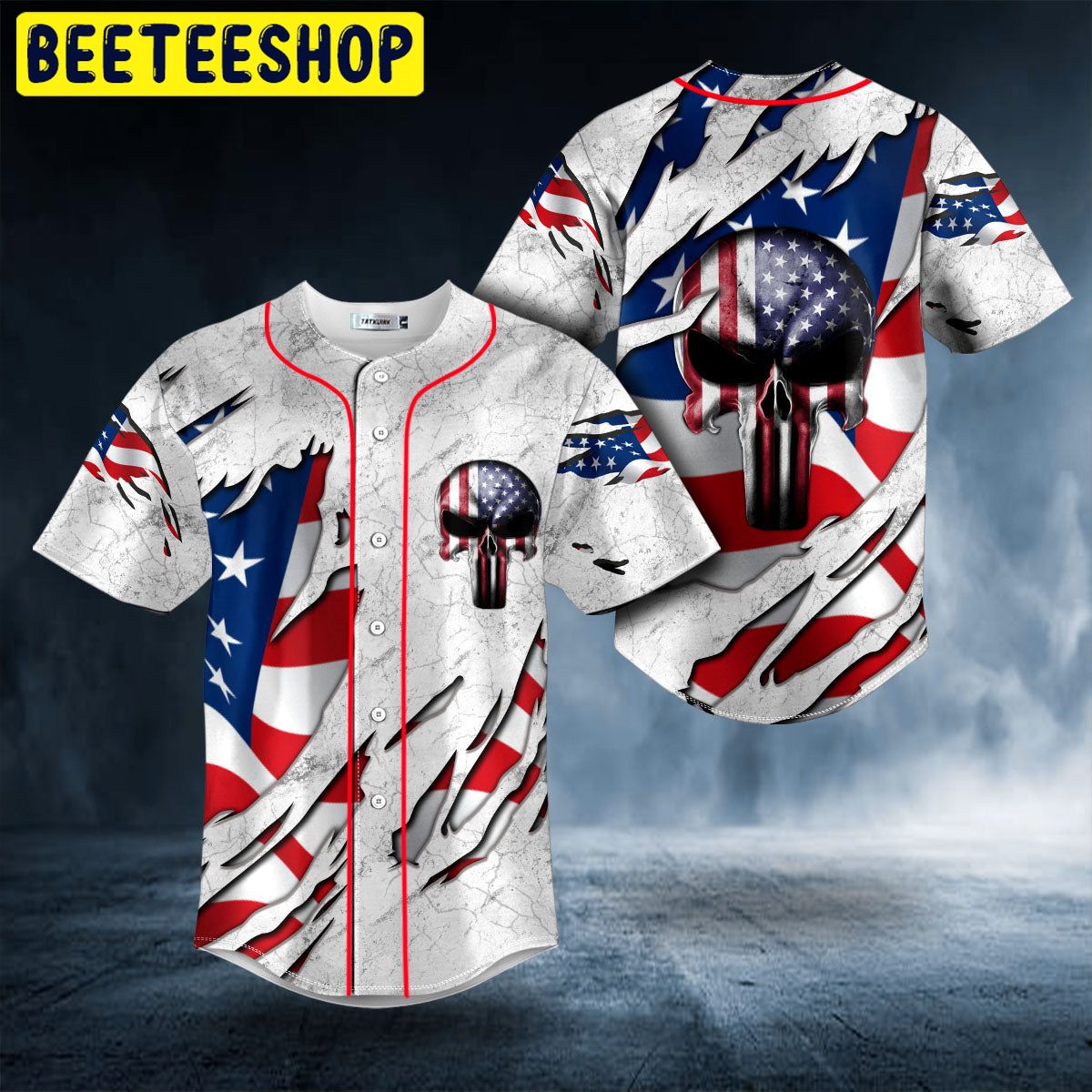 American Flag Punisher Skull Trending Baseball Jersey