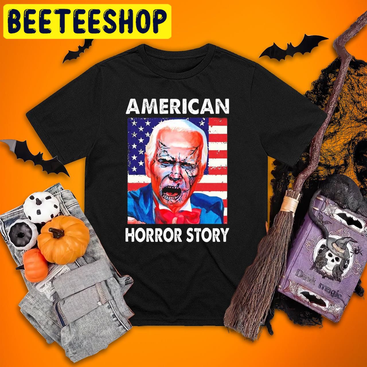 American Horror Story Joe Biden Zombie USA Flag Halloween Trending Unisex T-Shirt