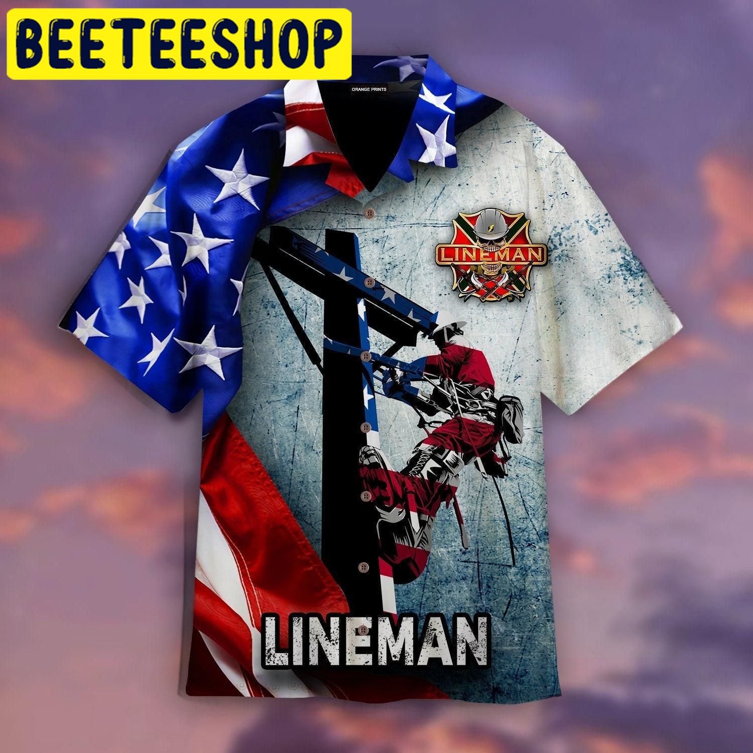 American Lineman Hawaiian Shirt