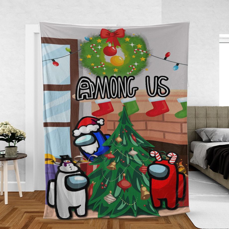 Among Us Funny Among Us Christmas Comfy Sofa Throw Blanket