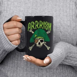 Arrish Irish Pirate Skull Leprechaun St Patricks Day Boys Mug
