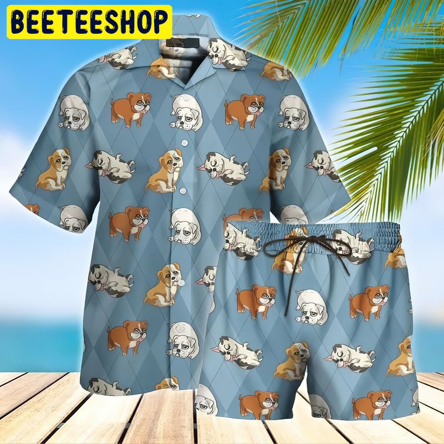 Art Bulldog 3D All Over Printed Trending Hawaiian Shirt