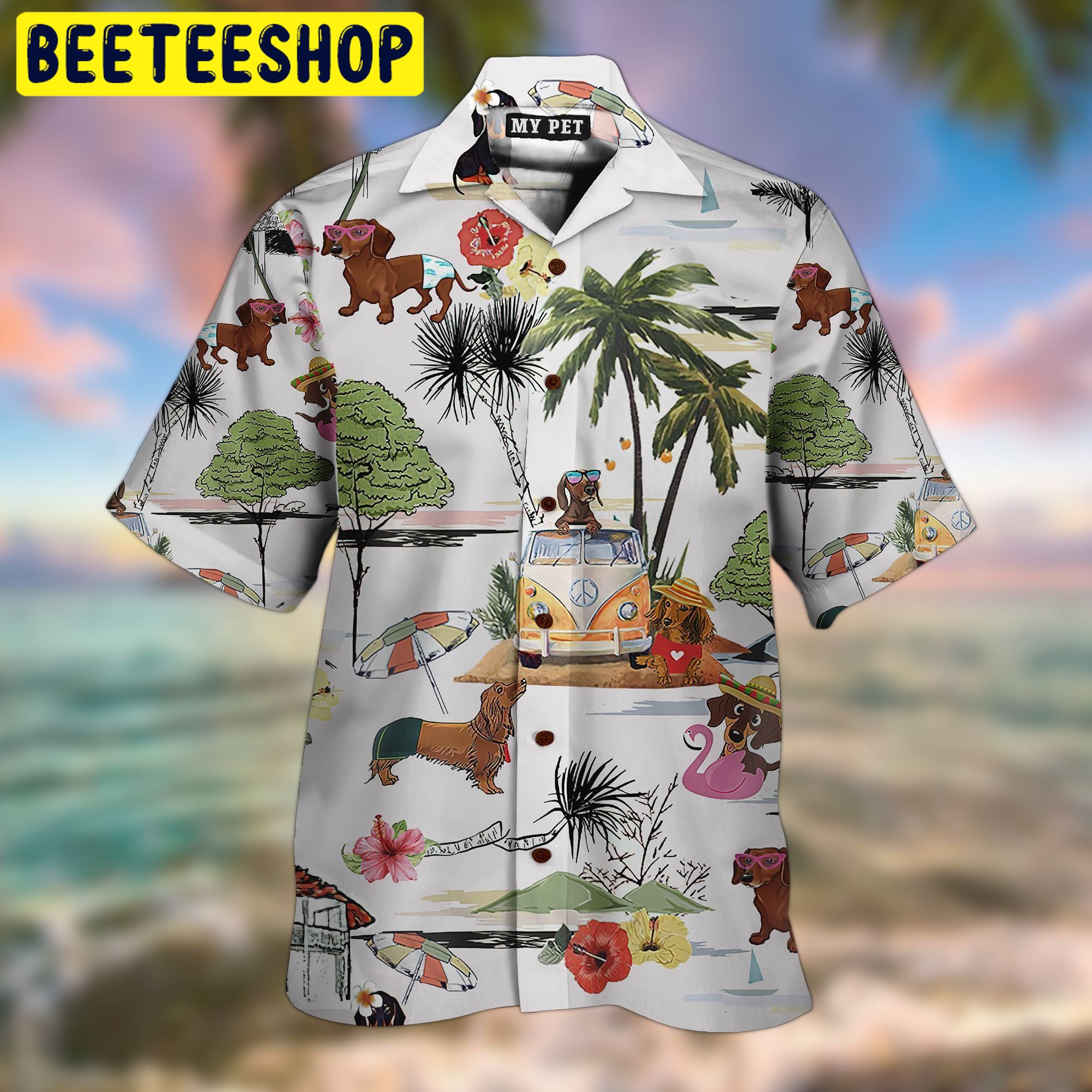 Art Dachshund 3D All Over Printed Trending Hawaiian Shirt