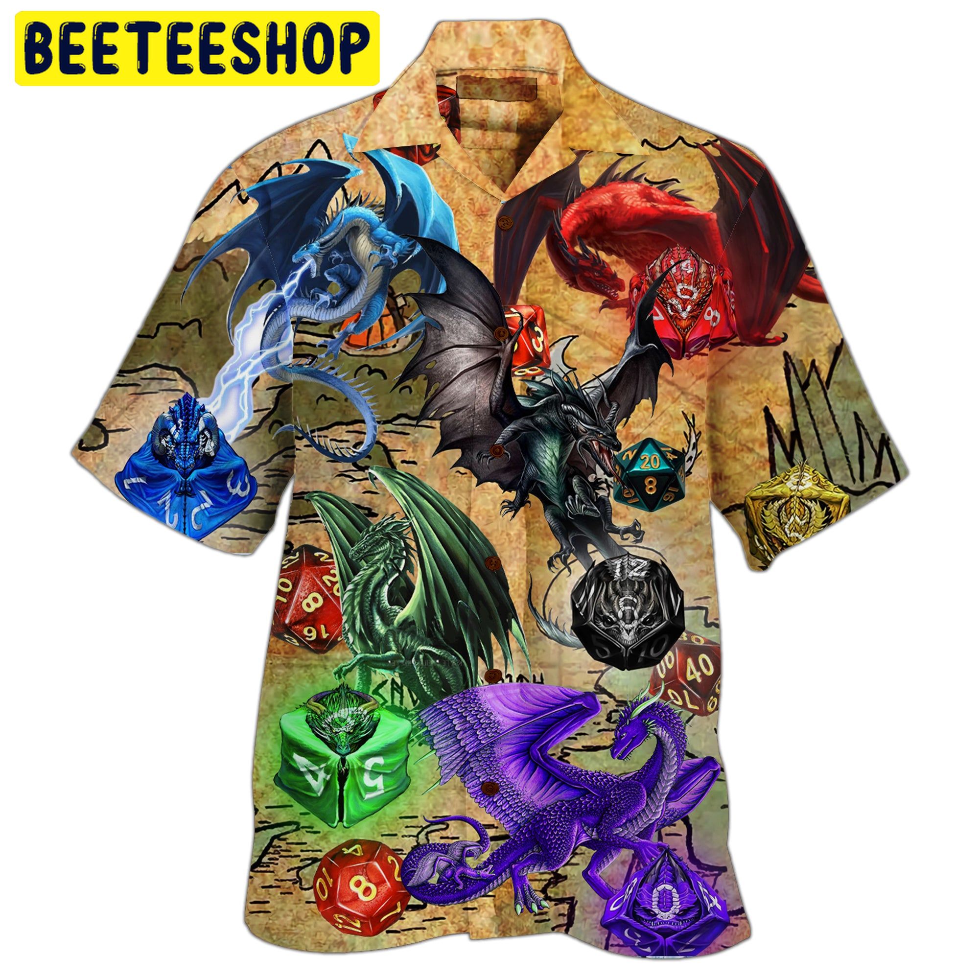 Art Dragon 3D All Over Printed Trending Hawaiian Shirt