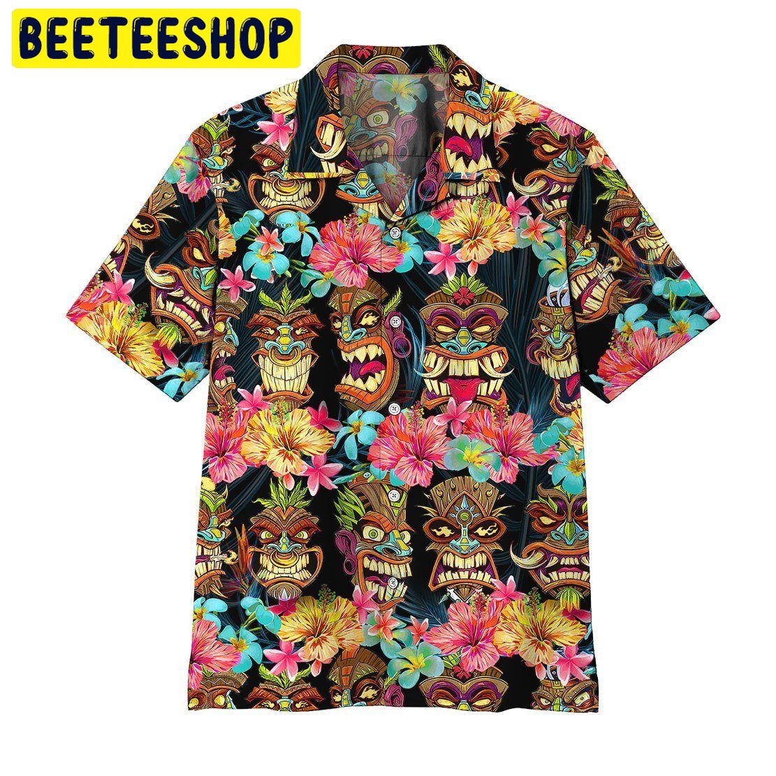 Art Tiki Head Trending Hawaiian Shirt