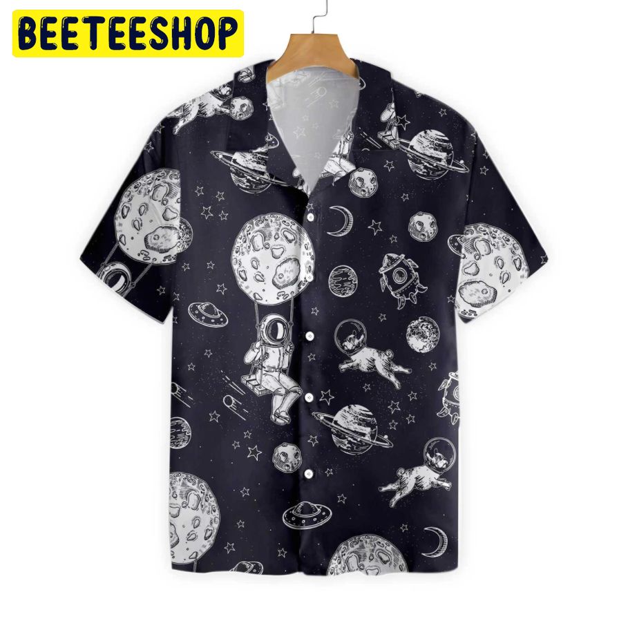 Astronaut And His French Bulldog Trending Hawaiian Shirt