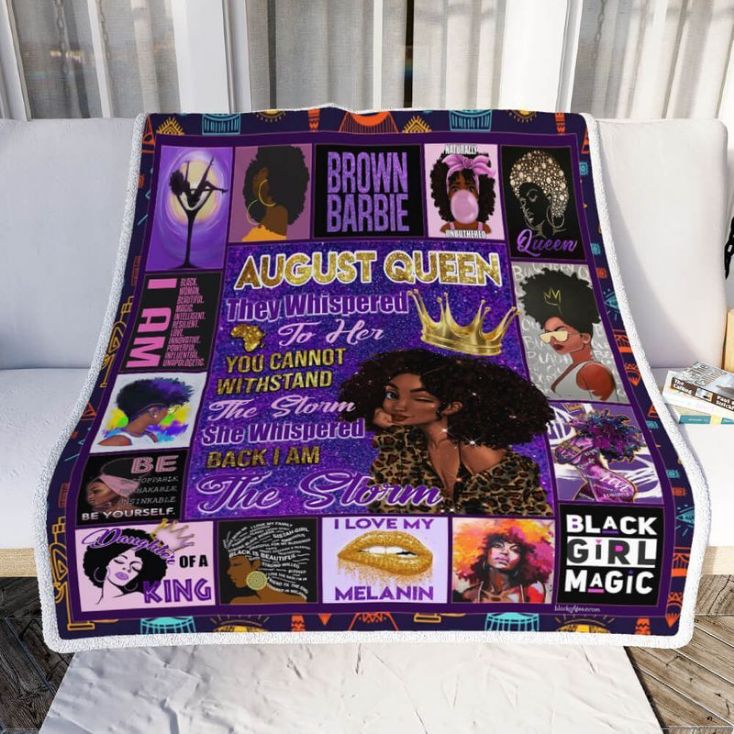 August Queen I Am The Storm Black Girl Magic Comfy Sofa Throw Blanket