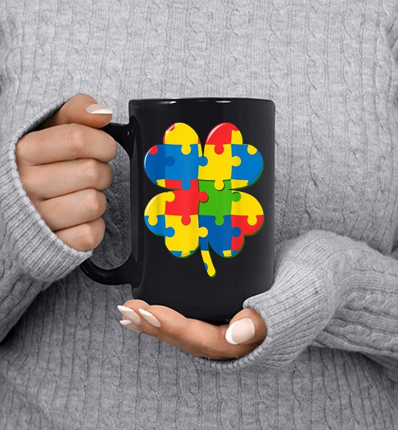 Autism St Patricks Day Kids Irish Puzzle Piece Mug