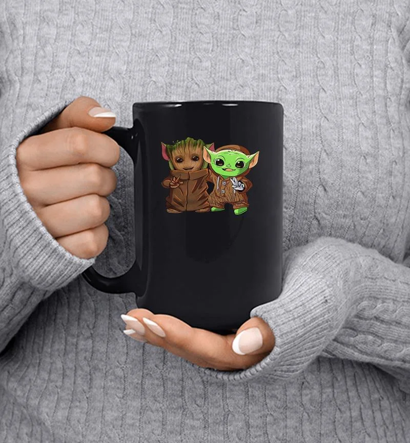 Baby Groot And Yoda Baby Is Friends Mug