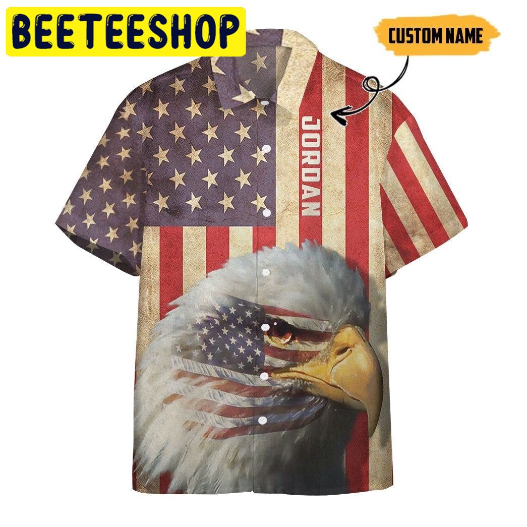 Bald Eagle American Custom Name Hawaiian Shir