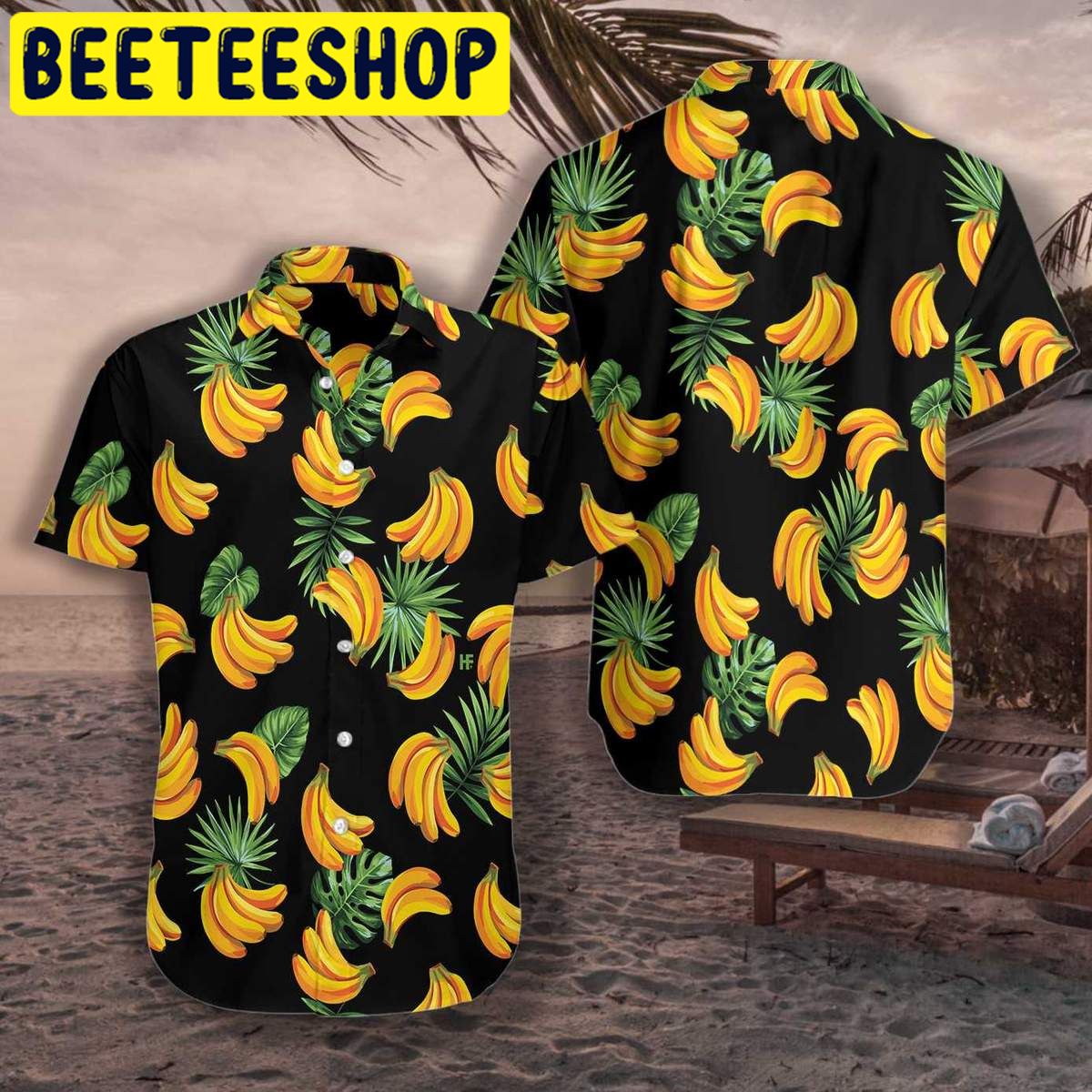 Banana & Tropical Palm Leaves Hawaiian Shirt